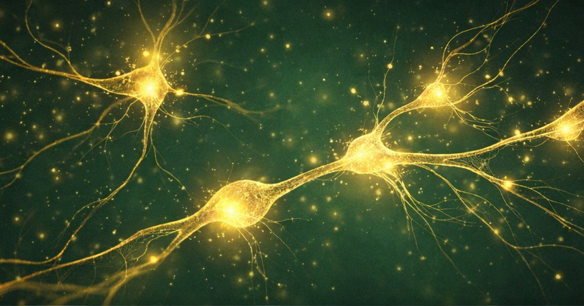 Gold neural synapses forming connections