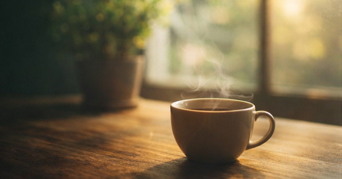 Cup of coffee with morning light